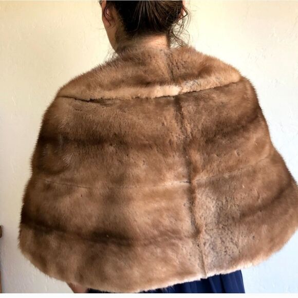 Mink fur stole Pre Owned Dark Brown - Picture 4 of 6